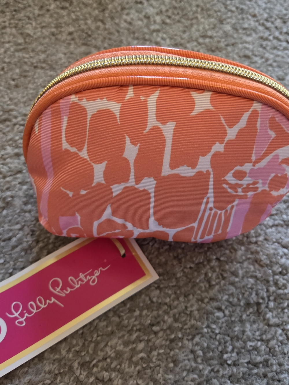 Lilly Pulitzer X Target Coral & Pink Giraffe-Print Travel Make Up Pouch Bag
